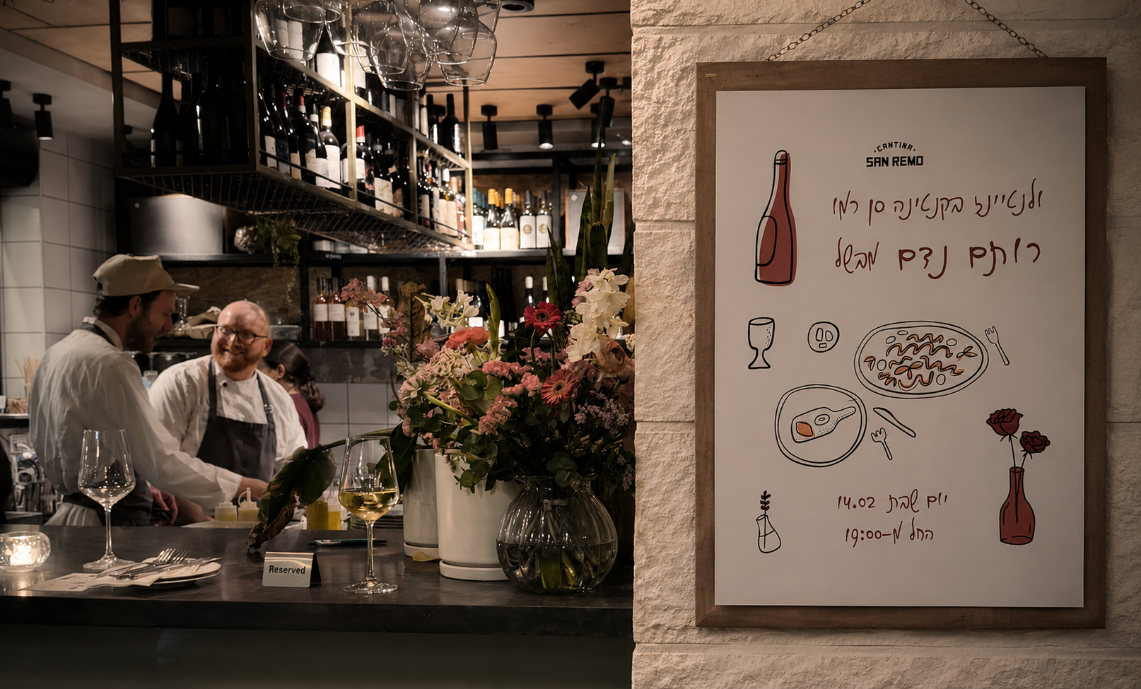 Behind the counter — Cantina San Remo